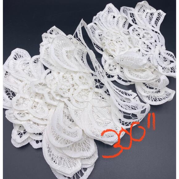 VTG Lace lot 46+ Yards Ruffled edging crochet bridal Nordstrom white color sew - Picture 7 of 14